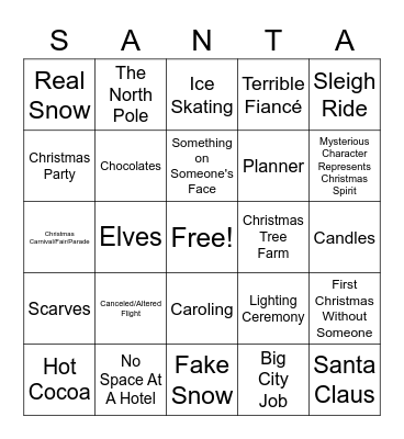 Christmas Movie Bingo Card