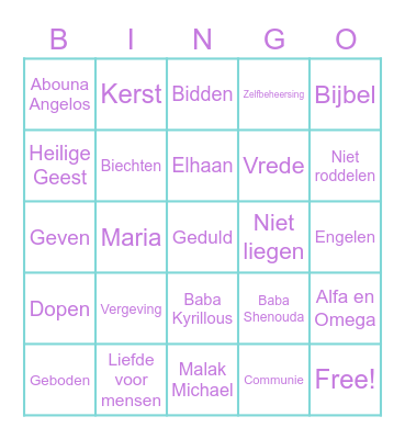 😊🌲✝️ Kerstbingo ✝️🌲😄 Bingo Card