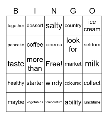 Mixed Bingo Card