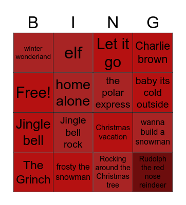 Christmas Bingo Card