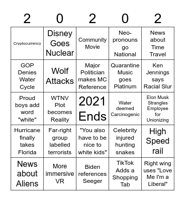 2021 Bingo Card