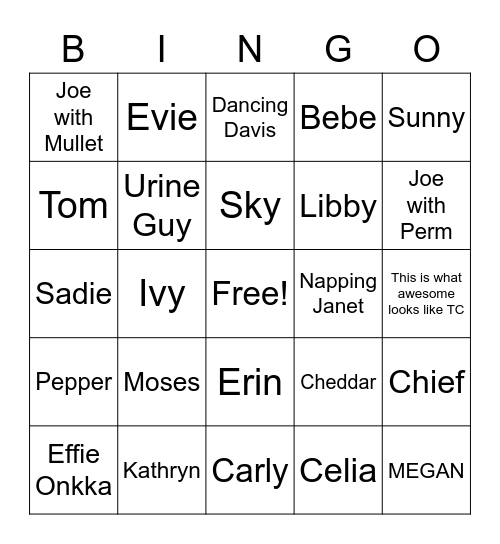 People Bingo Card