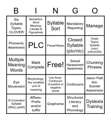 12/23/2020 Para PLC Bingo Card