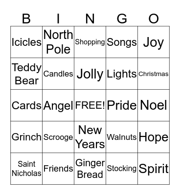 Christmas Bingo Card