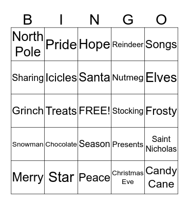 Christmas Bingo Card