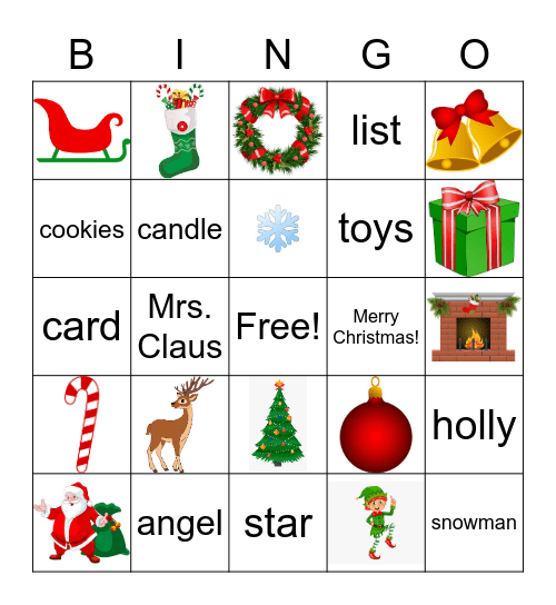 Christmas Bingo Card