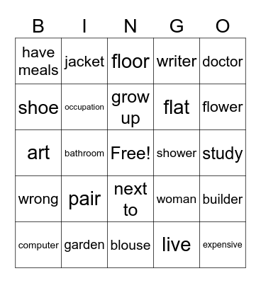 Grade 4 Bingo Card