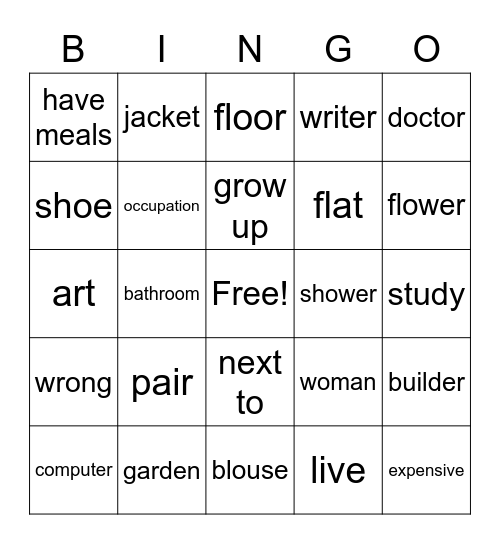 Grade 4 Bingo Card