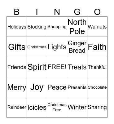 Christmas Bingo Card