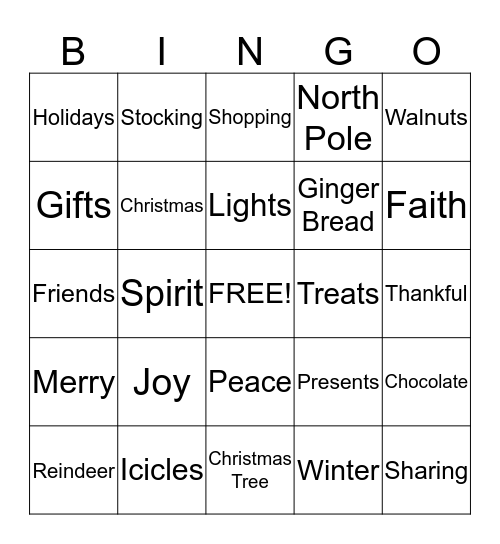 Christmas Bingo Card