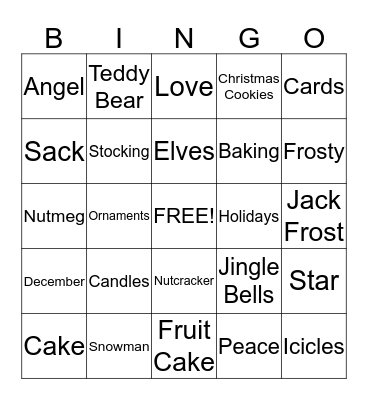 Christmas Bingo Card