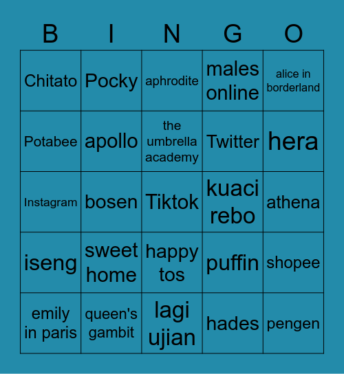 Iyon's Bingo Card