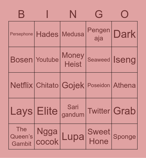 Jihyo’s Bingo Card