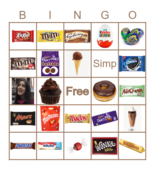 Chocolate Bingo! Bingo Card