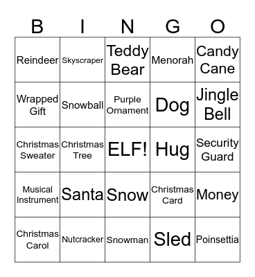 Elf Bingo! Bingo Card