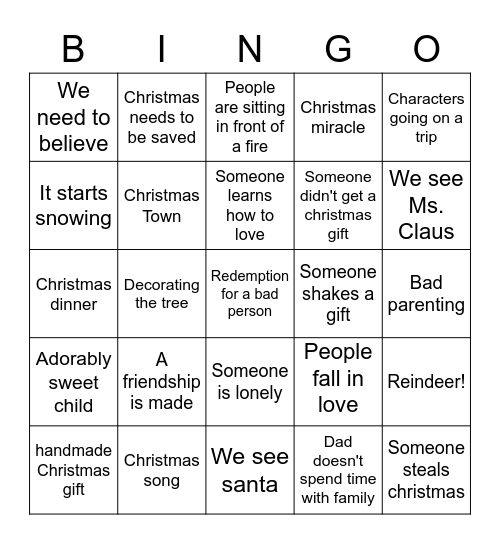 Christmas Bingo Card