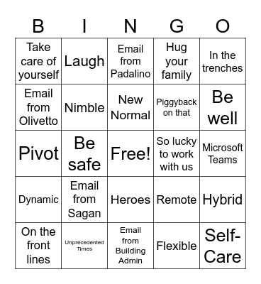 Email Holiday Bingo Card