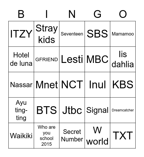 Bingo bingo Card