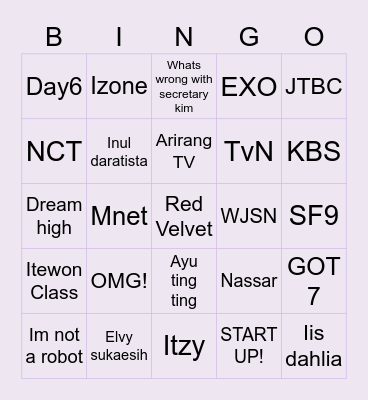 Yupi bingo Card