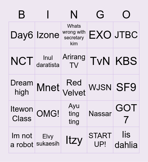 Yupi bingo Card