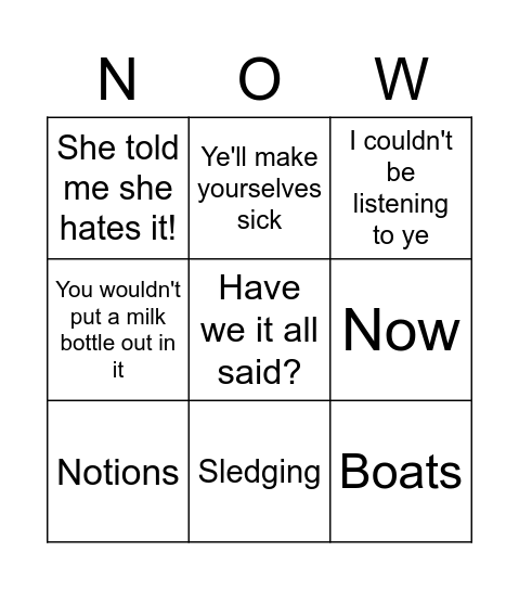 Bingo with RULES Bingo Card