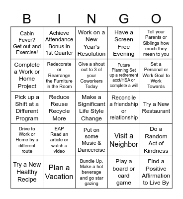MOCO Wellness Bingo Card