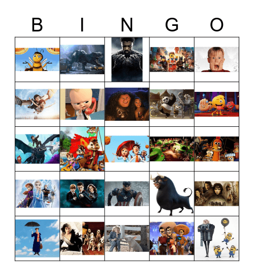 VAP Movie Clues Bingo Card