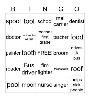 ENGLISH IS FUN! Bingo Card