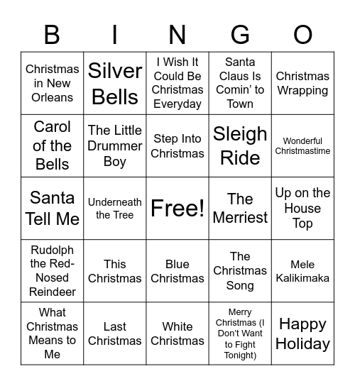 Band Bingo Card