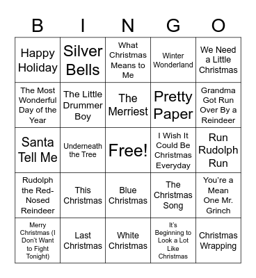 Christmas Bingo Card