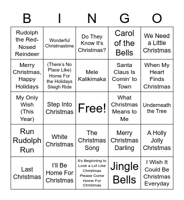 Band Bingo Card