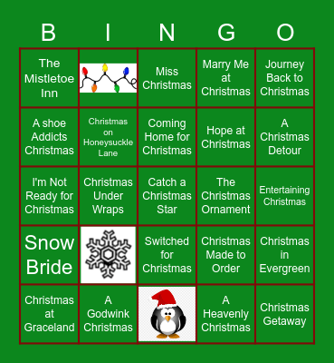 Hallmark Christmas Movies Bingo Card