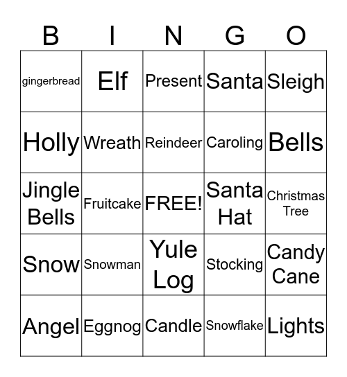 Christmas Bingo Card