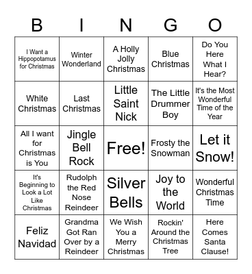 Christmas Bingo Card