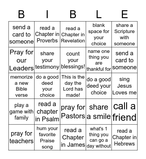 whatsoever you do ~ do unto the Lord Bingo Card