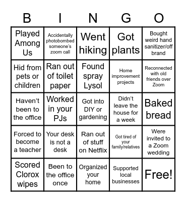 2020 Bingo Card