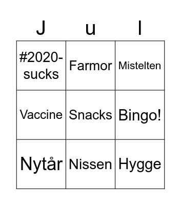 Julebingo Card