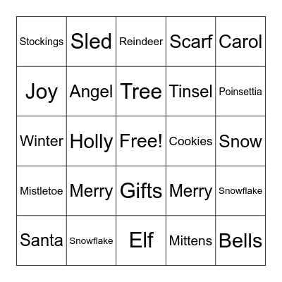 Christmas Bingo Card