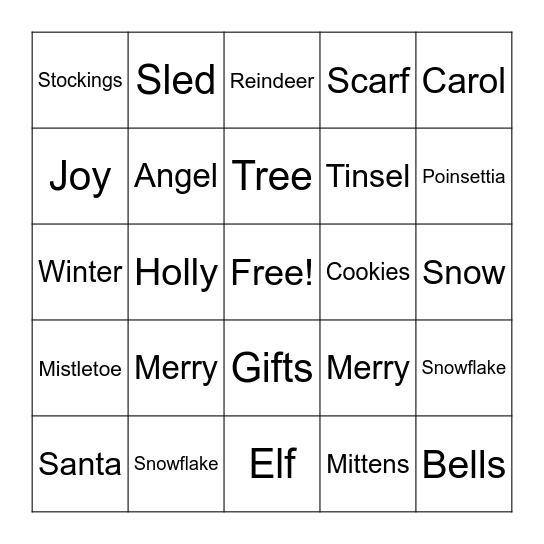 Christmas Bingo Card