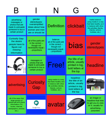 Digital Citizenship Curriculum Bingo Card