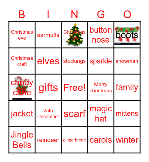 Christmas  Bingo Card