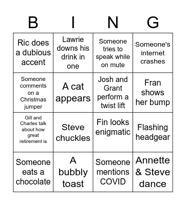 Cousins COVID Christmas Bingo Card