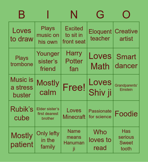 It’s All About B’day Boy Bingo Card