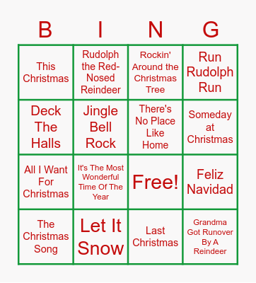 HOLIDAY BINGO!! Bingo Card