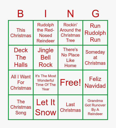 HOLIDAY BINGO!! Bingo Card