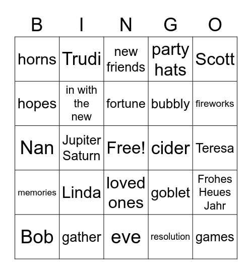 2021 Bingo Card