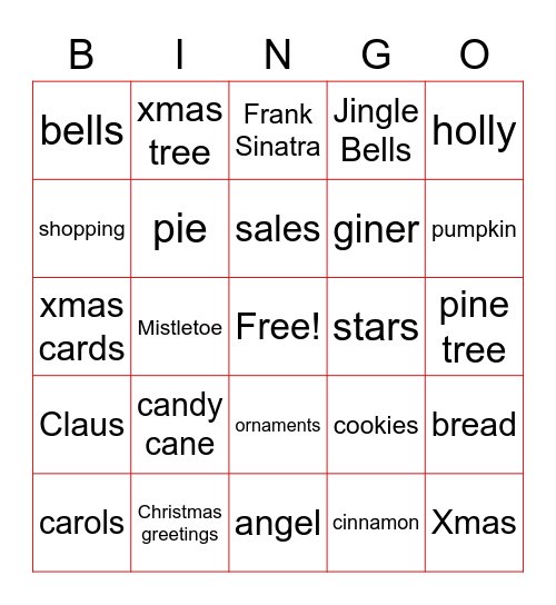 CHRISTMAS Bingo Card