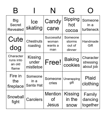 Christmas Movie Bingo Card