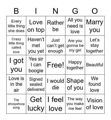 Christmas Music Bingo Card