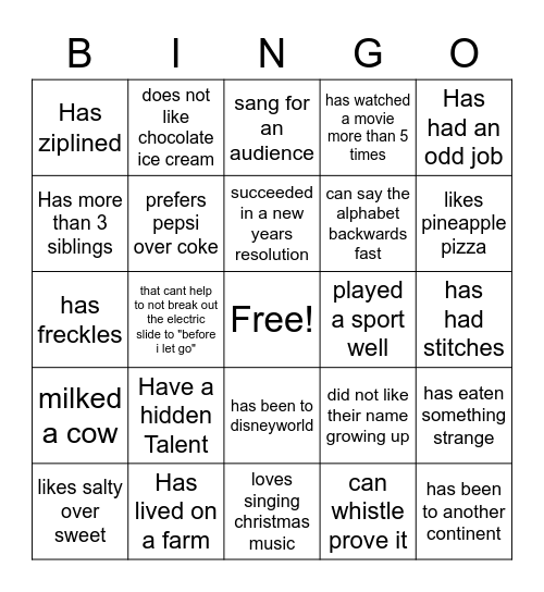 RISE Extraveganza Bingo Card